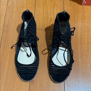 Black Lace-Up Women's Sandals